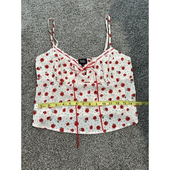 Beverly And Beck Women's Red Rose Print Sleeveless Crop Top Size S - Picture 3 of 5